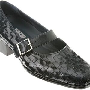 Drew Trish Black Woven Mary Jane Shoes